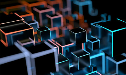 Luminous cuboid as a digital background